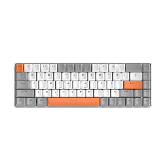 Computer Desktop Gaming Keyboard, 68 Key Mechanical Wired RGB LED Backlit Blue Switch