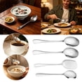 thumbnail image 7 of Stainless Steel Flatware Serving Spoons, 8.8-Inch Long Handle Slotted Spoons/Serving Spoons for Buffet, Banquet Parties, Cooking, and Kitchen Restaurant Dining, 1Pc, Dishwasher Safe(Silver1,8.8x2"), 7 of 7