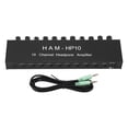 thumbnail image 2 of Headphone  Distributor, Aluminum Alloy Stereo 10 Channel Headphone  3.5mm Interface  For Party, 2 of 8