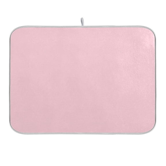 Soft Pink Dish Drying Mat 16x18 Absorbent Microfiber Draining Rack Pad for Kitchen Counter Sink