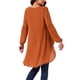 thumbnail image 3 of INSPIRAR CHIC Blusas Asimétricas de Manga Larga con Cuello Redondo para Mujeres, Casual y Elegante, Talla M, Caramelo, 3 of 5