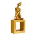 thumbnail image 1 of Estatua de niña, decoración del hogar, recuerdos, personaje, estética, creativa, moderna, figura Dorado, 1 of 9