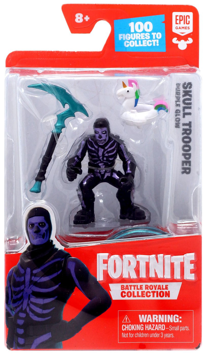 Fortnite Battle Royale Collection Skull Trooper Mini Figure Purple Glow Walmart Com Walmart Com - purple glowing eyes roblox id