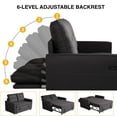 thumbnail image 5 of TiramisuBest 3 in 1 Sleeper Sofa Bed, 55'' Convertible Pull Out Couch with Side Pockets, Loveseat Sleeper Sofa with Adjustable Backrest for Living Room Bedroom Apartment (Dark Grey), 5 of 7