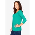 thumbnail image 2 of Jessica London Women's Plus Size Stretch Cotton Scoop Neck Tee, 2 of 6
