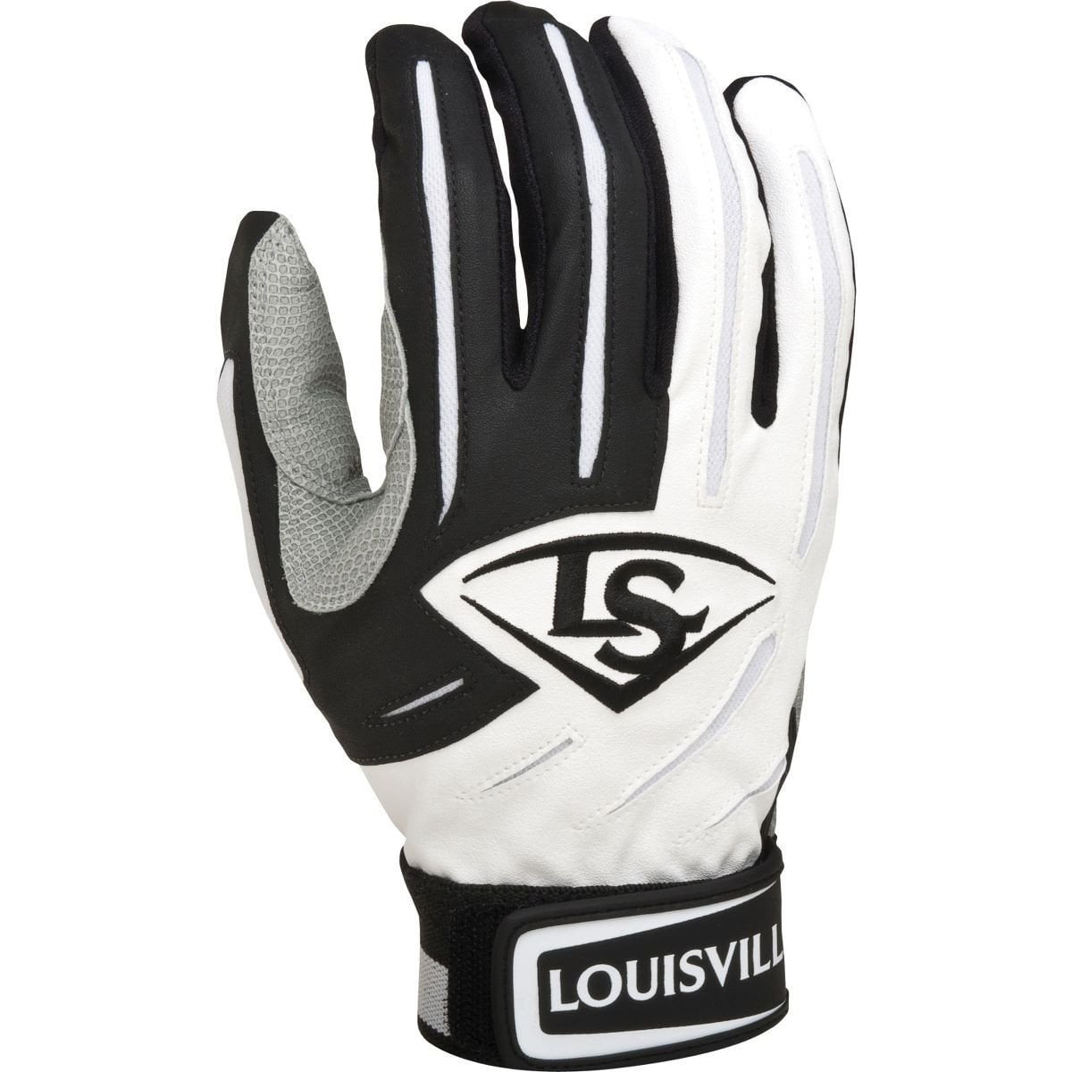 louisville slugger series 5 youth batting gloves white/black medium