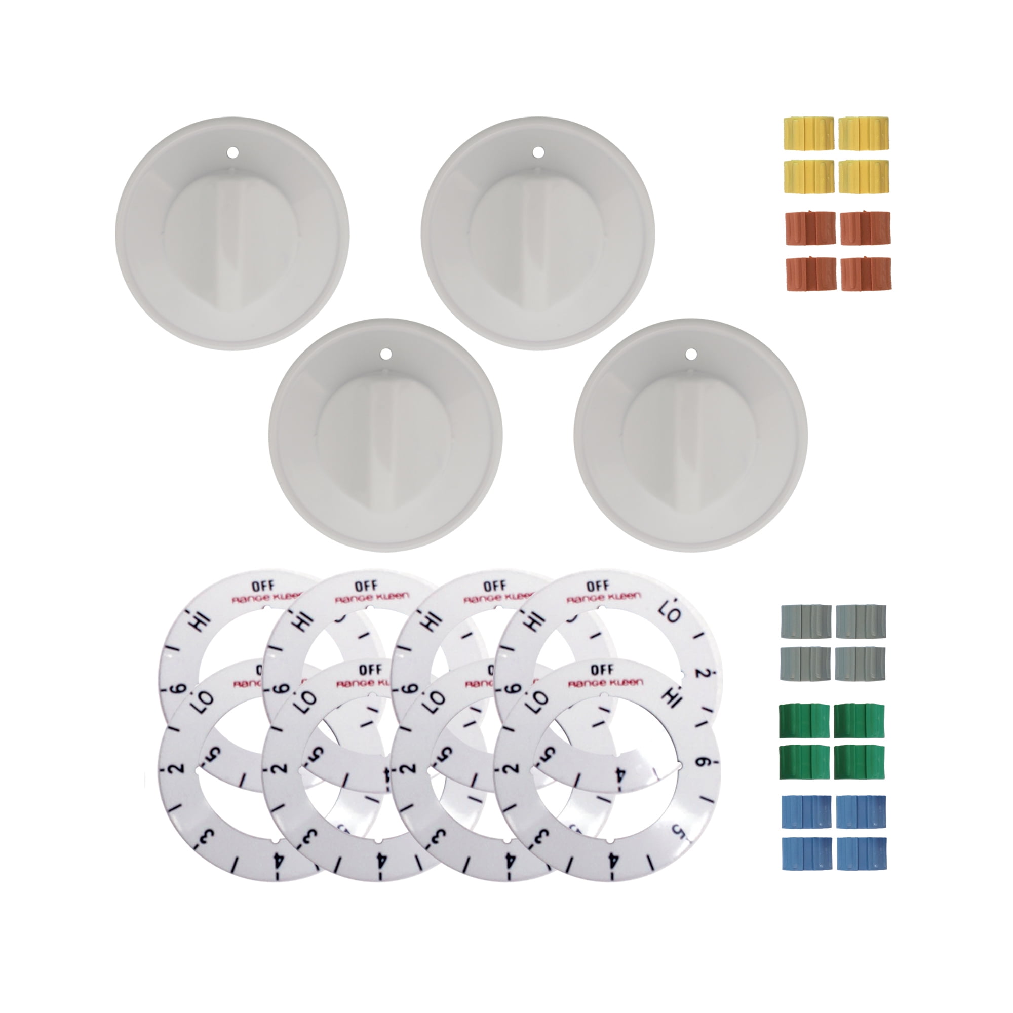 Range Kleen White Plastic Replacement Knob Kit for Electric Ranges - 4 Knobs