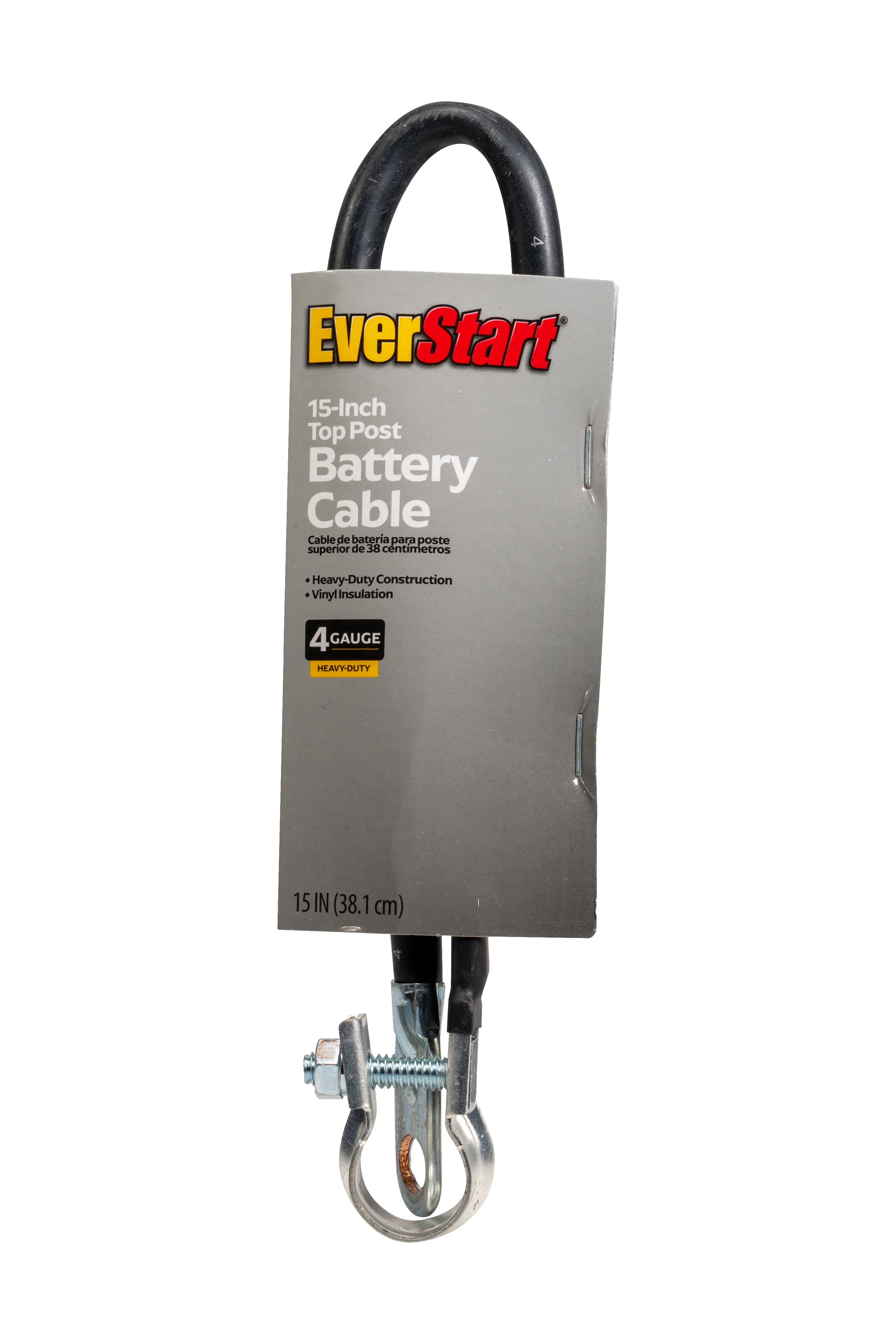 (2 pack) Everstart LF15-4-77 4-Gauge Top Post Battery Cable, 15-Inches