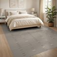 thumbnail image 3 of ODIKA 8'x10' Beige Taupe Modern Geometric Grid Pattern Washable Area Rug Contemporary Minimalist Rectangular Motif Layout Non-Slip Chair-Friendly Mat for Dining Room, Large Office, Lounge, 3 of 7