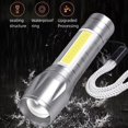 thumbnail image 4 of Hvmvliv Small Powerful Flashlight LED Flashlight 1000 Lumenss Super Bright Flashlight Zoomable Rechargeable Flashlight with 3 Modes Powerful Handheld Flashlight Silver, 4 of 8