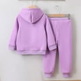thumbnail image 3 of Piuwrlz Sweatsuits 2pcs Sets for Girls Boys Long Sleeved Hoodies and Elastic Waist Pants New Fashionable Hood Activewear Set Purple Size 120, 3 of 8