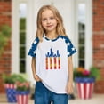 thumbnail image 6 of GERsome Unisex Kids 4th of July Crew Neck T Shirts, Girls American Flag Short Sleeve Graphic Tees Boys USA Star Stripes Color Block Patriotic Tops, Sizes 3-4 Years, 6 of 8