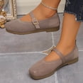 thumbnail image 5 of Women's Barefoot Mary Jane Flats - Wide Toe Box & Square Toe Mesh Knit Ballet Flat Shoes, Comfortable Dressy Casual Soft Soled Shoes Coffee 8.5(41), 5 of 9