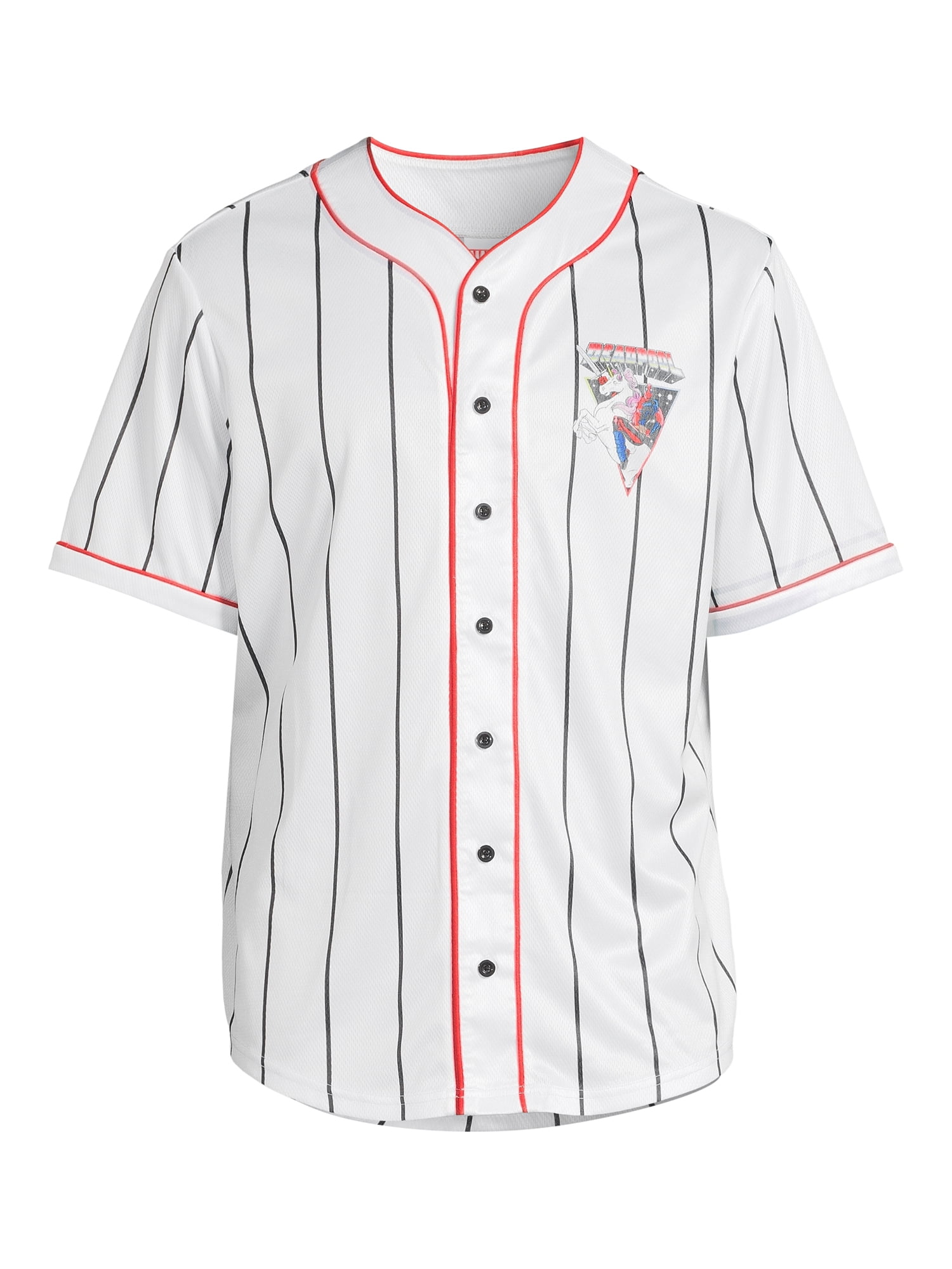 Marvel Deadpool Men's Graphic Baseball Jersey with Short Marvel Deadpool Men's Graphic Baseball Jersey with Short