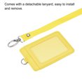 thumbnail image 4 of Uxcell Badge Holder 11x7.4cm Vertical PU ID Card Holder with Rivet Detachable Neck Lanyard Yellow, 4 of 6