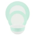 thumbnail image 2 of Martha Stewart Everyday 12 Piece Banded Fine Ceramic Dinnerware Set in Baby Blue, 2 of 7