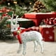 thumbnail image 4 of Elks Ornaments White Red Pink Bow Scarf Home Party Decor, White Elks Ornaments Red Pink Bow Scarf, Christmas Home Party Decoration, Festive Holiday Ornaments, Decorative Christmas Accents, Metal, 4 of 9