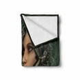thumbnail image 2 of Mythological Soft Flannel Fleece Throw Blanket, Woman with Snakes on Her Head Occult Style, Cozy Plush for Indoor and Outdoor Use, 50" x 60", Green and Tan, by Ambesonne, 2 of 6