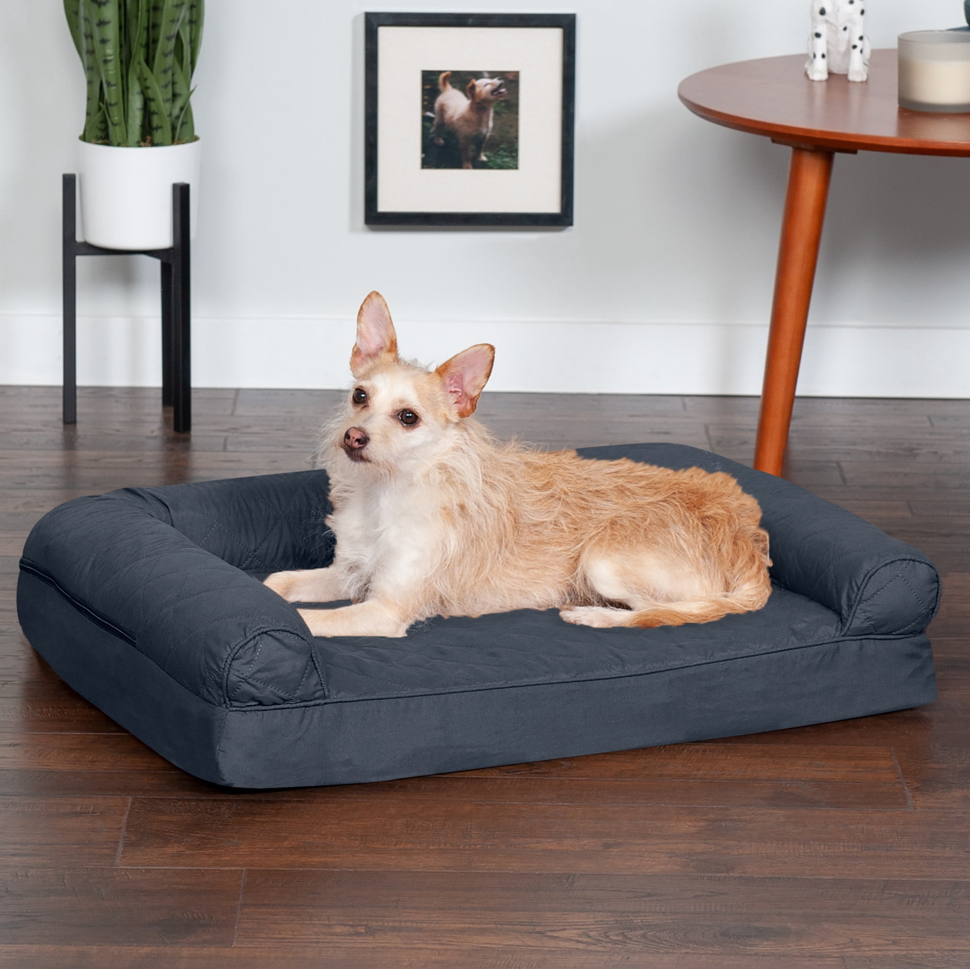 FurHaven Pet Products Quilted Orthopedic Sofa Pet Bed for Dogs & Cats - Iron Gray, Medium