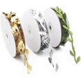 thumbnail image 1 of rollos de enredaderas artificiales, cinta de hoja de seda artificial, follaje de simulación, hojas de ratán, cinta de hoja de seda artificial para decoración de bodas, dorado/plateado/verde JFHHH pequeña, 1 of 5