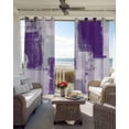 thumbnail image 4 of Modern Oil Painting Blackout Curtains, Light Blocking Print Window Curtains, Purple Grey Abstract Graffiti Art Thermal Insulated Window Drapes for Living Room Kitchen Cafe 2 Panels, 84"W x 84"L, 4 of 9