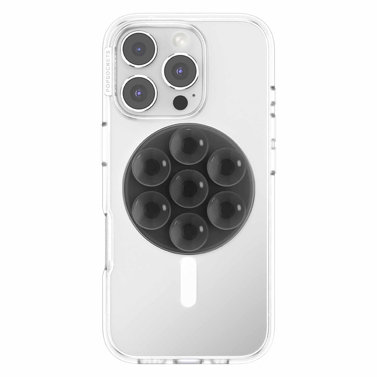PopSockets PopGrip Suck-up for MagSafe Round with Adapter Translucent Black