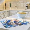 thumbnail image 6 of Bluebirds on Wooden Fence and Flower Dish Drying Mat 18x24 Absorbent Microfiber Draining Rack Pad for Kitchen Counter Sink, 6 of 8