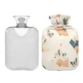 thumbnail image 2 of 2L Hot Water Bottle with Soft Velvet Cover PVC Hot Water Bag for Pain Relief Long-Lasting Warmth Chinese Fans Pattern, 2 of 8