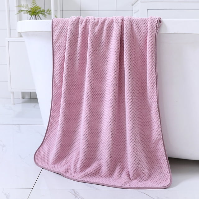 Xiao Hua Toallas de 6 piezas, 70 x 140 cm, perfectas para el día a día. Toallas de ducha ligeras y de secado rápido. Toalla de baño de forro polar coral para el baño y el aseo (morado claro).