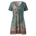 thumbnail image 4 of Puliio Summer Dresses for Women Short Sleeve V Neck Floral Print Mini Casual Boho Beach Sundress, 4 of 5