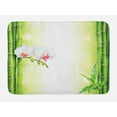 thumbnail image 1 of Spa Bath Mat, Orchid Flowers with Bamboo Branches in Vibrant Colors Spiritual Practice Theme, Non-Slip Plush Mat Bathroom Kitchen Laundry Room Decor, 29.5 X 17.5 Inches, White and Green, Ambesonne, 1 of 2