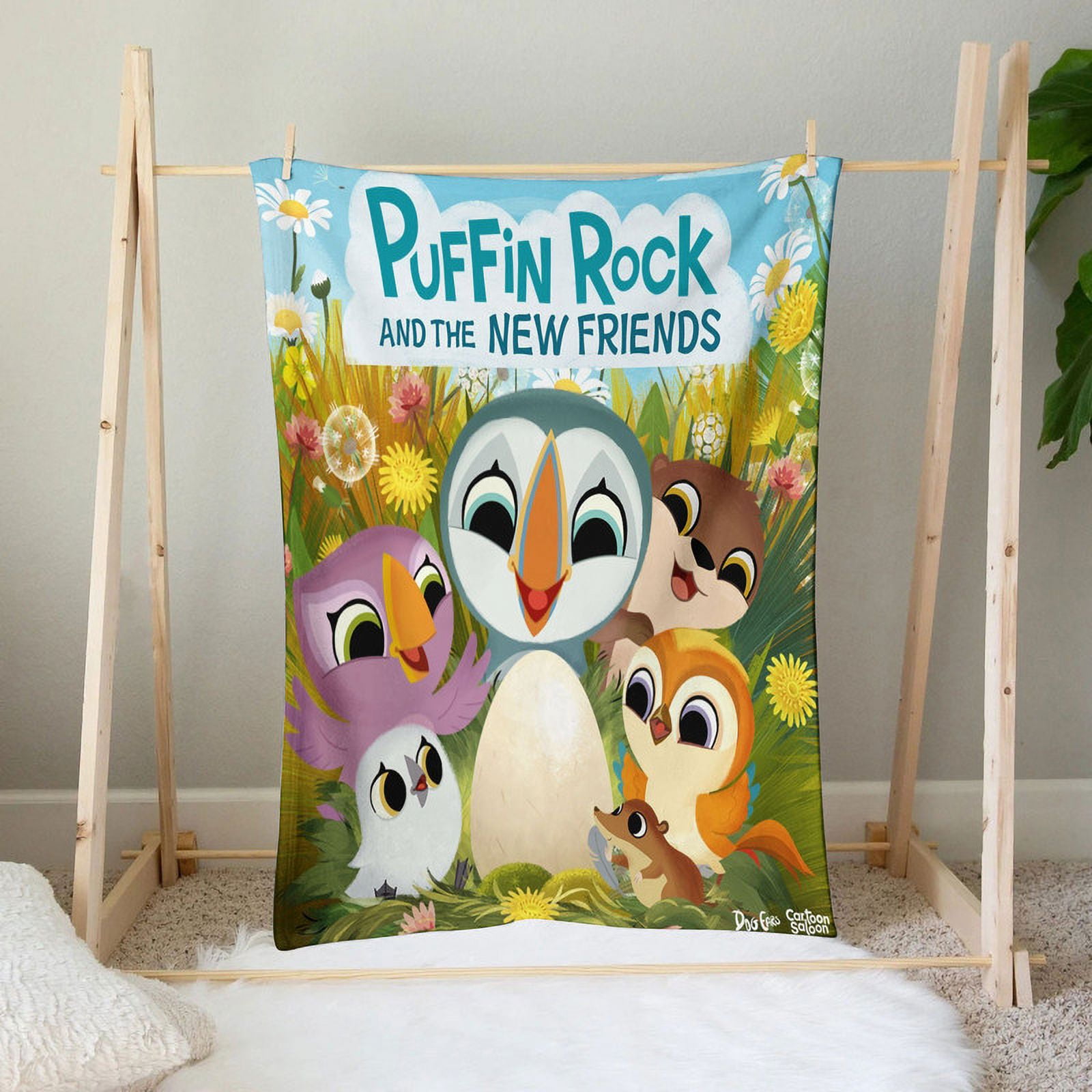 Puffin Rock Throw Blanket Gifts for Fans Lover Girls Boys Women Present Hoodie Him Bed 40"x50"