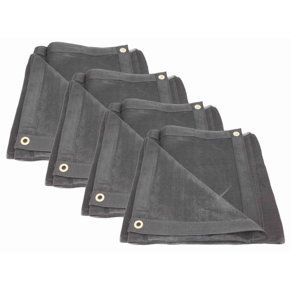 (4 Pack) 8'x10' Black 70% Shade Mesh Tarp for Outdoor w/ Grommets - 6 Oz Extra Durable Heavy Duty Mesh Tarps for Dump Truck, Rolloff Trucks - Mesh Shade Net Cloth for Sun, Plant, Patio