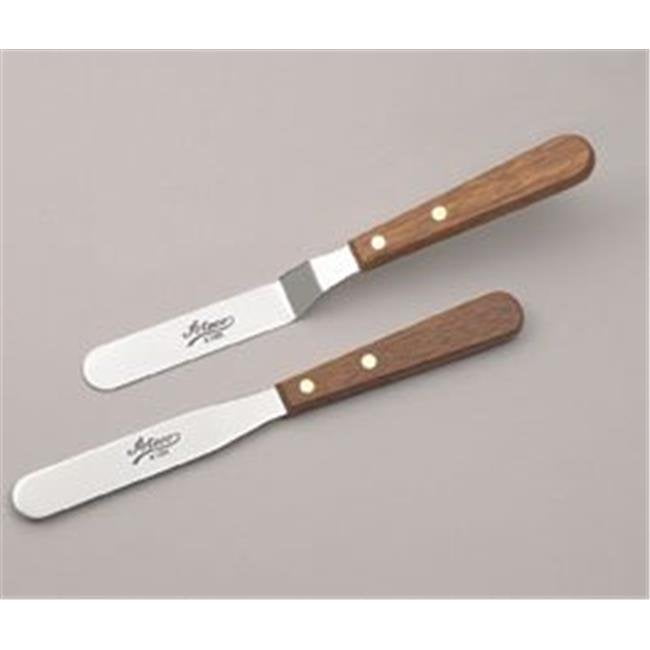 Ateco 1385 Offset Spatula with 4.5Inch Stainless Steel Blade, Wood