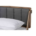 thumbnail image 4 of Baxton Studio Helsa Mid-Century Modern Dark Grey Fabric Upholstered and Walnut Finished Full Size Platform Bed, 4 of 5
