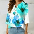 thumbnail image 6 of HADST Womens Tops Clearance - Floral Printed Button V Neck Cotton Linen Tops Spring Tops for Women 2024, 6 of 6