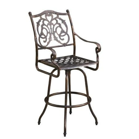 Denise Austin Home Ridley Cast Aluminum Outdoor 29" Bar Stool, Single