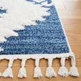 thumbnail image 3 of SAFAVIEH Moroccan Tassel Desmond Southwestern Shag Runner Rug, Blue/Ivory, 2'3" x 8', 3 of 8