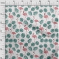 thumbnail image 2 of oneOone Cotton Jersey Dark Teal Green Fabric Palm Leaves & Flamingo Sewing Fabric By The Yard Printed Diy Clothing Sewing Supplies 58 Inch Wide-SQC, 2 of 4