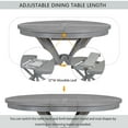 thumbnail image 6 of Dining Table Set for 4, TUANLUO Dining Room Set with Extendable Round Table and 4 Upholstered Dining Chairs, Farmhouse 5 Piece Dining Table and Chairs Set for Apartment Kitchen Dining Room, Gray, 6 of 10