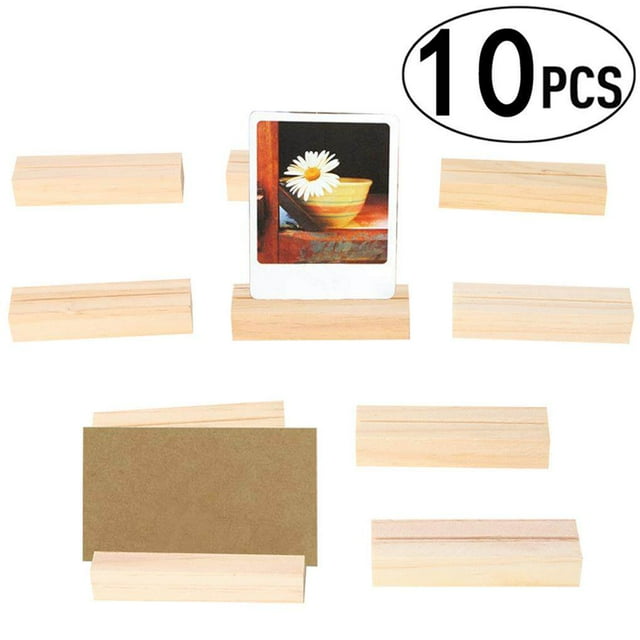 10 PCS Wood Base Business Card Wooden Menu wooden stand menu holder Holder Table Card Holder Postcard Photo Picture Display Stand