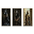 thumbnail image 2 of Designart "Vintage Anubis Ancient Egyptian Jackal God III" Egyptian Woman Framed Wall Art Set Of 3 - Gold Woman Egyptian Frame Gallery Wall Set For Home Decor, 2 of 6