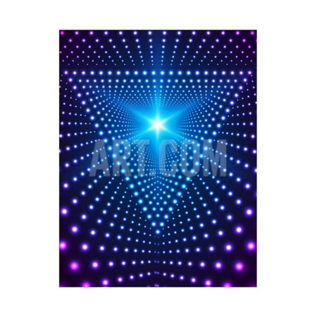 Fluker Lighting - Triangle Border with Light Effects. Concept for Party Flyers, Music Posters and Disco Graphic Desig Print Wall Art By SkillUp