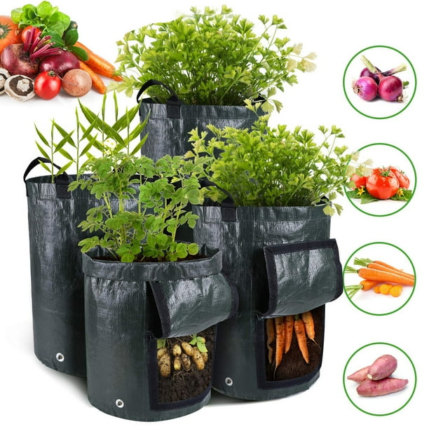 Hododo Potato Grow Container Bag Diy Planter Pe Fabrics Planting Vegetable Gardening Thicken Pot Planting Grow Bag Garden Tool Walmart Com Walmart Com