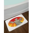 thumbnail image 2 of Halloween Bath Mat, Egyptian Mummy Character on Rays and Halftone Dots Retro Pop Art, Plush Bathroom Decor Mat with Non Slip Backing, 29.5" X 17.5", Vermilion and Grey Yellow, by Ambesonne, 2 of 2