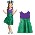 thumbnail image 1 of HAWEE Robe d'Été pour Fille Mickey/Minnie/Belle/Snow White Costumes de Sirène Dessin Animé Jeu de Rôle Princesse Robes Tenues Vêtements, 1 of 4