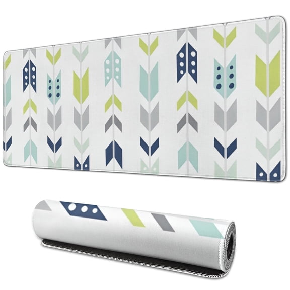 Long Mouse Pads for Desk,Colorful Arrow Pattern Desk Mats on Top Of Desks, Desk Mouse Pad Extra Large with 3mm Non-Slip Base and Stitched Edge for Gaming,Office,Work,Home 31.5"x11.8"