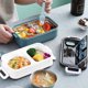 thumbnail image 5 of vajilla,Bento Box, Recipientes para almuerzo para niños y adultos con juego de cubiertos Fiambrera de 2 compartimentos Recipientes para alimentos Lavaplatos / Aprobado por la FDA / Sin BPA Muyoka Hogar, 5 of 6