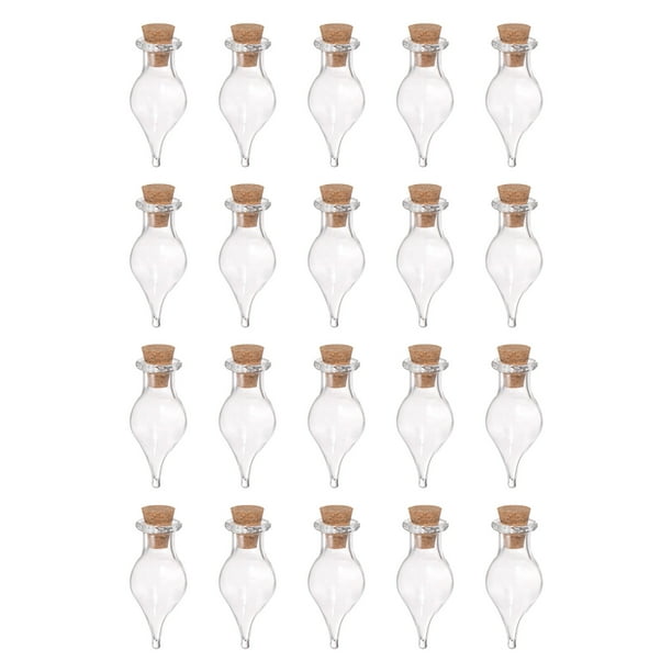 Mini Botellas de Vidrio con Corcho Unique Bargains 20uds Transparentes