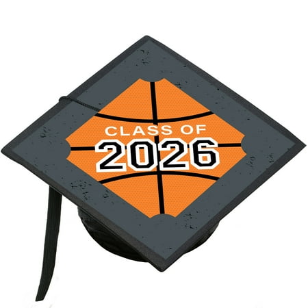Big Dot of Happiness Grad Basketball - Grad Cap Decorations DIY 2026 Graduation Large Party Essentials - Set of 20
